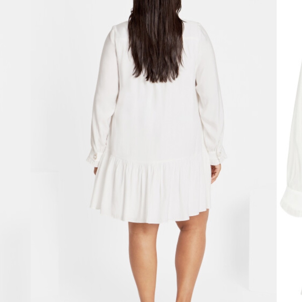 City Chic Laylo Ruffle Hem Long Sleeve Dress (Plus) M/18W - Picture 2 of 16
